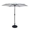 8.8 feet Outdoor Aluminum Patio Umbrella, Patio Umbrella, Market Umbrella with 42 pounds Round Resin Umbrella Base, Push Button Tilt and Crank lift, C