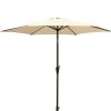 8.8 feet Outdoor Aluminum Patio Umbrella, Patio Umbrella, Market Umbrella with 42 pounds Round Resin Umbrella Base, Push Button Tilt and Crank lift, C