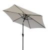 8.8 feet Outdoor Aluminum Patio Umbrella, Patio Umbrella, Market Umbrella with 42 pounds Round Resin Umbrella Base, Push Button Tilt and Crank lift, C