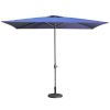 Large Blue Outdoor Umbrella 10ft Rectangular Patio Umbrella For Beach Garden Outside Uv Protection