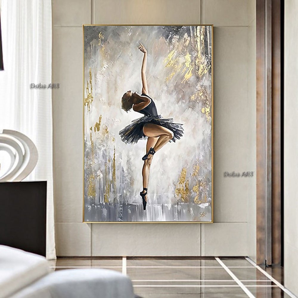 Handmade Oil Painting Canvas Wall Art Decoration Portrait Ballet Girl Home Living Room hallway bedroom luxurious decorative painting Handmade Oil Painting Canvas Wall Art Decoration Portrait Ballet Girl Home Living Room hallway bedroom luxurious decorative painting