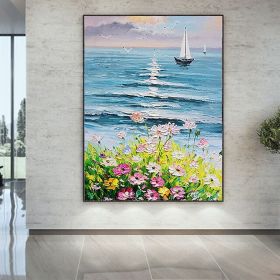 Hand Oil Painting CanvasWall Art Decoration Abstract Knife Painting Landscape Flowers For Home Living Room hallway bedroom luxurious decorative painti (size: 60x90cm)