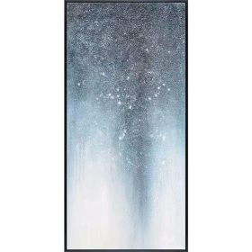 Large Original Hand Painted Abstract Textured Modern Blue Oil Painting On Canvas Wall Art For Living Room Home Decor No Frame (size: 70x140cm)