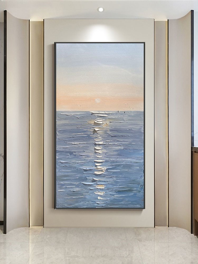 Handmade Canvas Oil Painting Interior Decoration Salon Sea Dawn Modern Art Mural Living Room Bedroom Office Hotel Hanging Poster Handmade Canvas Oil Painting Interior Decoration Salon Sea Dawn Modern Art Mural Living Room Bedroom Office Hotel Hanging Poster