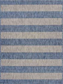 Home Decor Indoor/Outdoor Accent Rug Natural Stylish Classic Pattern Design (Color: Grey & Blue, size: 5'0" X 7'0")