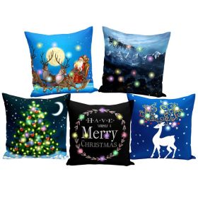 Christmas Glow LED Light Pillow Case Lantern Christmas Pillow Creative Printed Pillow Home Decor (Color: 4#)