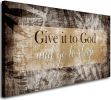 Canvas Wall Art for Bedroom - Christian Quote Sayings Wall Decor - Give it to God and go to Sleep Sign Canvas Prints Picture Stretched Framed Artwork