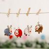 Cute Felt Wooden Elk Christmas Tree Decorations Hanging Pendant Deer Craft Ornament Christmas Decorations for Home