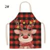 Christmas Linen Apron Merry Christmas Decoration for Home Kitchen Xmas Navidad Natal Noel Gifts New Year