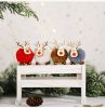 Cute Felt Wooden Elk Christmas Tree Decorations Hanging Pendant Deer Craft Ornament Christmas Decorations for Home