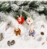 Cute Felt Wooden Elk Christmas Tree Decorations Hanging Pendant Deer Craft Ornament Christmas Decorations for Home